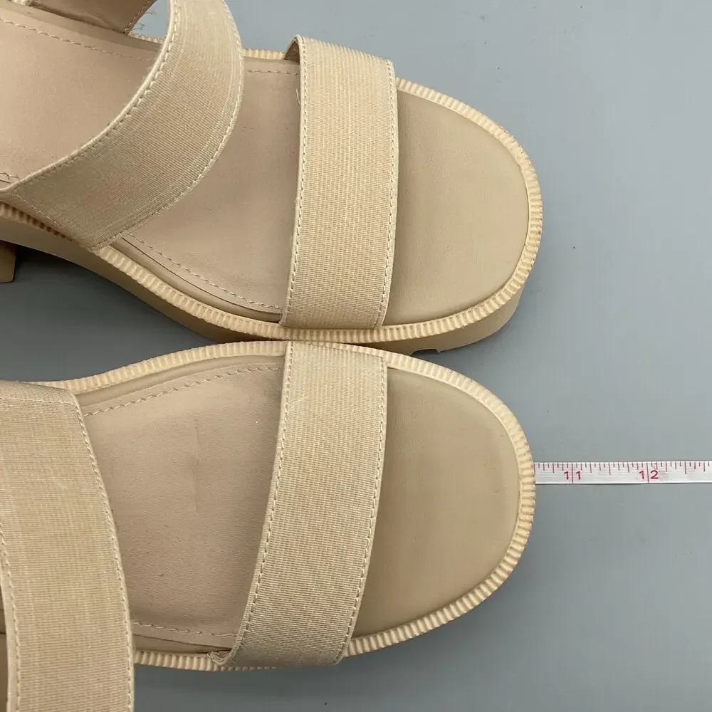 Madden Girl Women’s Templee Dressy Open Toe Strappy Sandals Beige Size 9.5